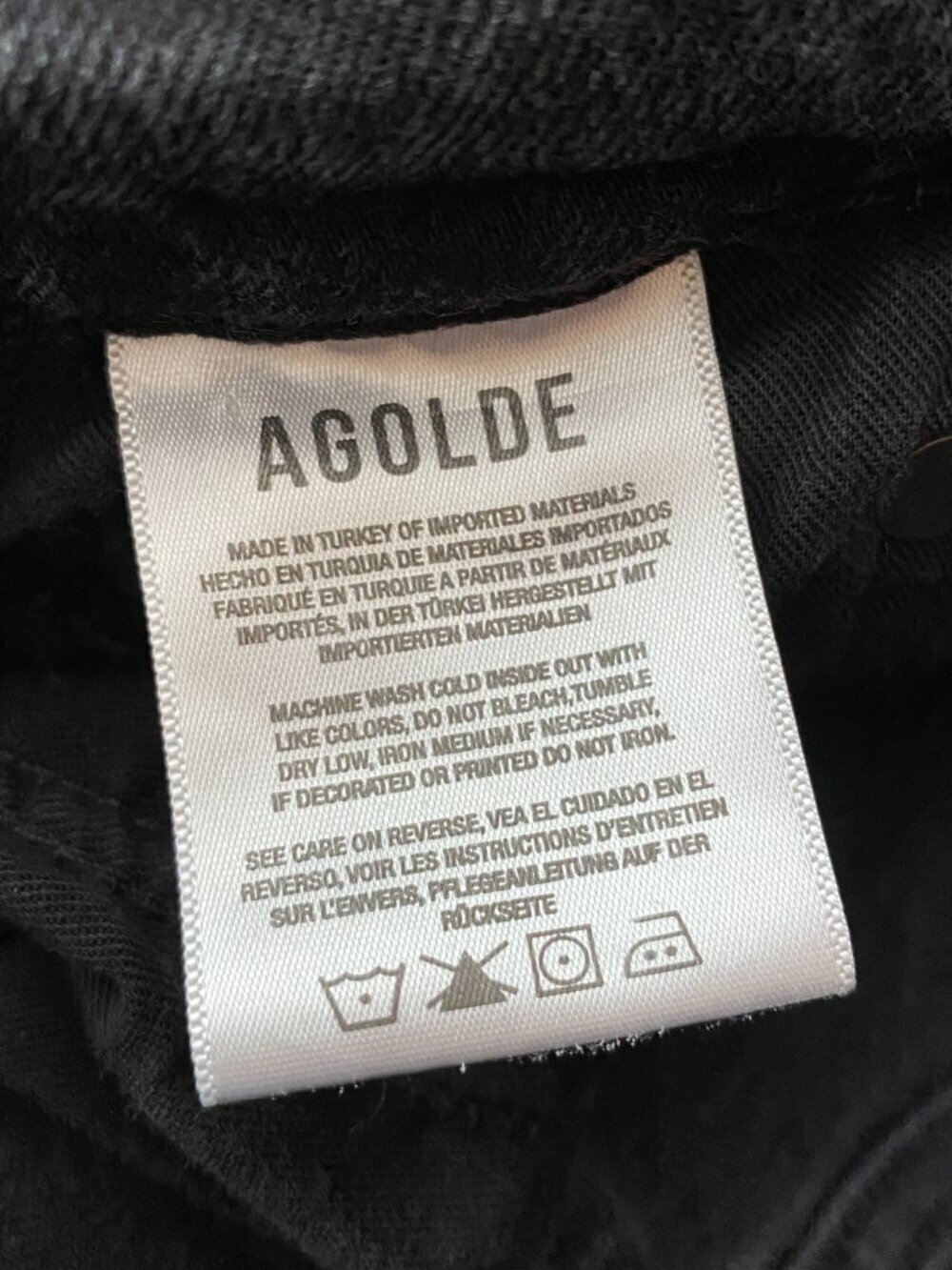 AGOLDE Riley High Rise Button Fly Jean Black - Size 25 - Picture 6 of 7